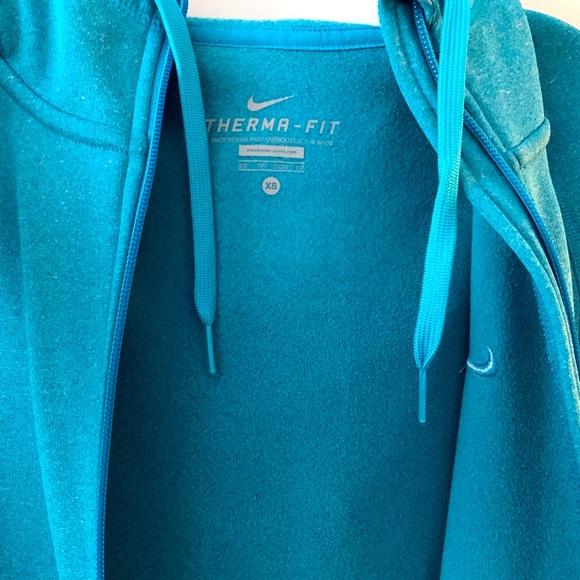 Like-new! NIKE blue 💙 full-zip thermal Y2K HOODIE Size XS - Picture 5 of 6